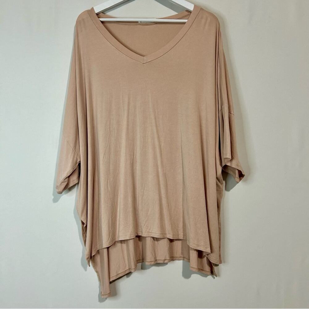 Zenana Women’s Plus Size Short Sleeve Flowy T Shirt Pale Pink Size 3X FLAW